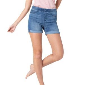 Liverpool Chloe Pull On Stretch Jean Shorts Size 0 25 Blue Rolled